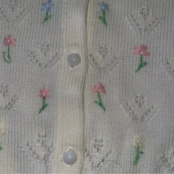 VINTAGE GIRLS LARGE 6X CARDIGAN BUTTON SWEATER - Picture 4 of 10